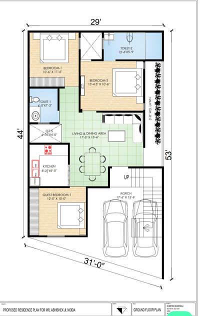 floor plan for 2125 sq.ft area.
31' front and 53' depth.
.
.
.
.
#FloorPlans #SingleFloorHouse #Flooring #Flooring