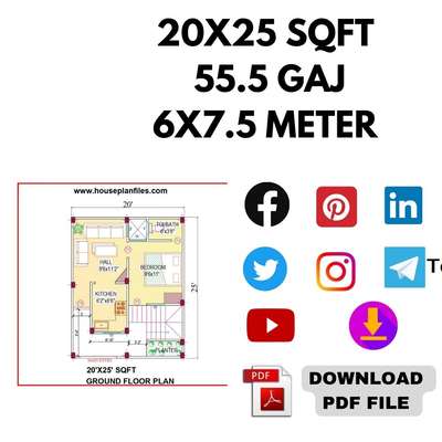 20x25 500 sqft Modern House Floor plan #1bhk 

#HouseDesigns #SmallHouse #5LakhHouse #500SqftHouse #SmallHomePlans #architecturedesigns #architectureldesigns #homedesigne