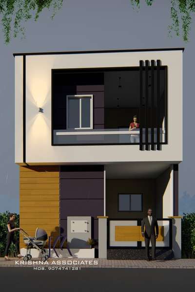 house elevation + floor plan