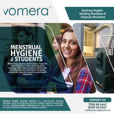 Menstrual Hygiene | Vomera
Sanitary Napkin Destroyer
Sanitary Napkin Vending Machines

Model Available For : Houses, Appartments, Small Offices, Schools, Hostels, Colleges, Factories, Hospitals, Public Comfort Stations etc

#vomera #feelthefloweringtime #disposeresponsibly #napkindestroyer #napkindisposalmachines #napkinburningmachines #vomeranapkindestroyers #vomeranapkinvendingmachines #napkindisposal #PeriodProtection #comfort #womanhealthcare #sanitarypads #periods #menstruation #sanitarynapkins #menstruationmatters #periodproblems #menstrualcycle #hygiene #EndPeriodStigma  #PeriodEducationForAll #menstruation #wearecommitted #menstrualhealth #PeriodEducationForAll  #mywastemyresponsibility #EndMenstrualStigma #sanitarynapkindestroyer #sanitarynapkinvendingmachines #menstrualcups #menstrualhygiene