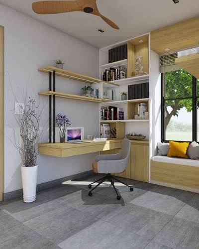 studyy area with bay window seating #Architectural&Interior #InteriorDesigner #instahome