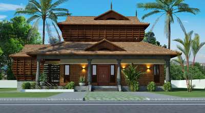 Kerala traditional homes at Palakkad #KeralaStyleHouse #TraditionalHouse #keralahomesdesign #keralahousedesigns #traditionalelevation