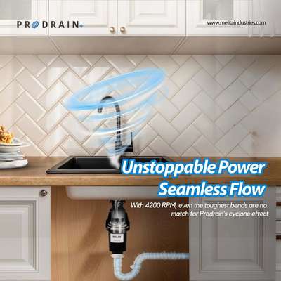 Unstoppable Power, Seamless Flow! 
No more clogs, no more worries. Prodrain+ delivers 4200 RPM cyclone power for the smoothest flow ever!

Upgrade your kitchen with theultimate food waste disposer today!