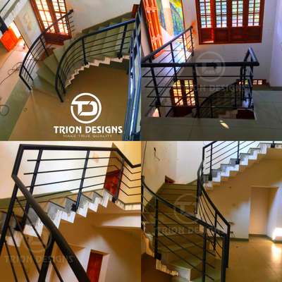 steel handrail  #GlassHandRailStaircase #SteelStaircase  #InteriorDesigner