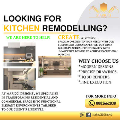 Looking for a kitchen remodeling? give us a call and book your consultancy now.
#KitchenRenovation