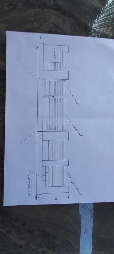 11.5. metre fully 3in to 1 squre channel front wall,Elevation.