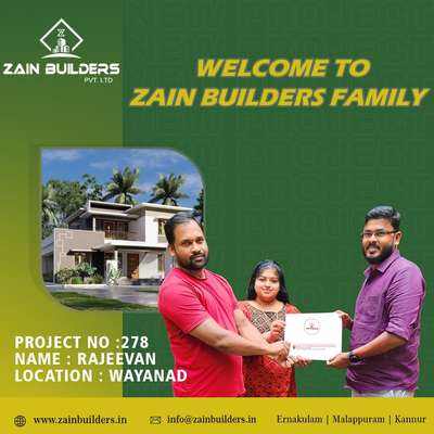 WELCOME TO ZAIN BUILDERS FAMILY 🥰🥰


Project no:278
Name:Rajeevan
Location:Wayanad
#homesweethome🏡💕 #new_home #ContemporaryHouse #HomeAutomation