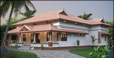 Traditional Home designs carrying out traditional aura.... #TraditionalHouse #keralastyle #keralahomeplans #keralastyle #Palakkad #homeplan