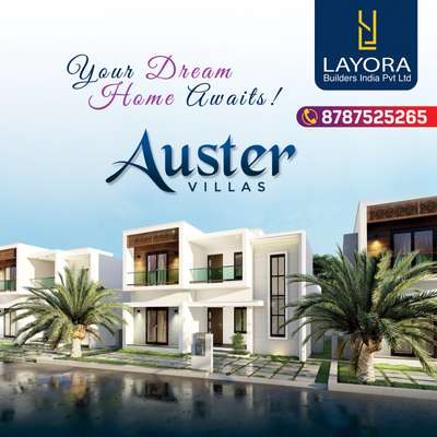 We are very privileged to introduce our Pre-Launch project in the cultural capital of Kerala Thrissur, Layora - Auster villas
A premium villas with 20 amenities located just 9 minutes drive from Thrissur Town

The basic details of our Layora Auster villas are given below:

Villa types -  3&4 BHK premium villas

3BHK  :  1400 & 1606 Sq Ft ( Customisation Available)
4BHK  : sqft , Depends on Customer Priority 


Amenities:- 

1. PREMIUM GATED CUMMUNITY  
2. SECURITY CABIN   
3. 24X 7 CCTV    
4. 3PHASE CONNECTION  5. INVERTER BACKUP  
6. 100 %VASTHU   
7. LIFE TIME STRUCTURE WARANTY 
8. ON CALL MAINTAINS    9. LANDSCAPING GARDEN 
10. WELL WATER AND BORE WELL 
11.  SOLAR STREET LIGHT  12. EV CHARGING POINT   13. CUSTOMISED PLAN   14. BANK LOAN    
15. OWN CONSTRUCTION    
16. 5 MTR WIDE ROAD     17. INDIVIDUAL LETTER BOX    
18.WASTE MANAGEMENT SYSTEM (BIOGAS COMMON)     19. 

#villaproject  #villadesign #villaconstrction #StructureEngineer #3DPainting #6centPlot