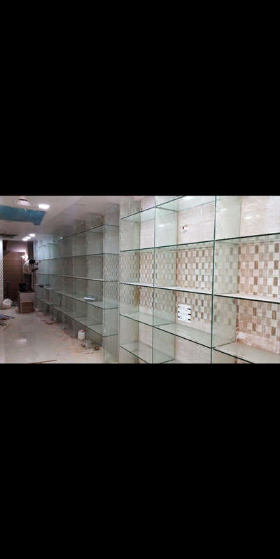 toughened glass racks, for storage of garments, gift items etc.