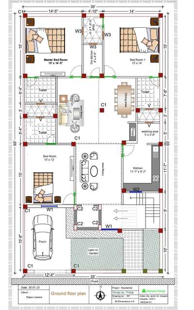 House Plan 65*35 ft .
3Bhk House Plan with lift, Car Parking, garden and big Hall space.

 Contact me for a house plan like this. Started from 2000 ₹only.
#65x35housedesign #3BHKPlans #parking #bestinteriordesign #lowbudgethousekerala #koloapp