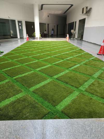 #Artificial #artificialgrass #grass #lounge #diamondshape #greengrass #grassfitting #floordesign