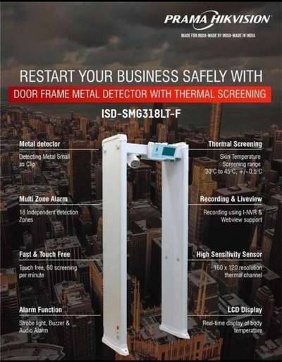 Thermal Screening Walk-Through Metal Detector, Feature-Rich, Multi-Purpose, Multi-Zone. For best price & more information please feel free to Whatsapp Safeway Security Solutions.
Email: safewaysolutionsgurgaon@gmail.com