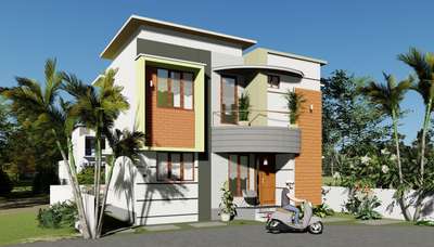#KeralaStyleHouse #ContemporaryHouse #Palakkadan #3D_ELEVATION #exterior3#1000sqft