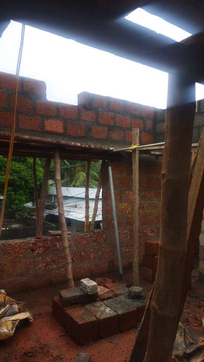 laterite work in progress .
site : kovoor
client : Akhil & Sushitha