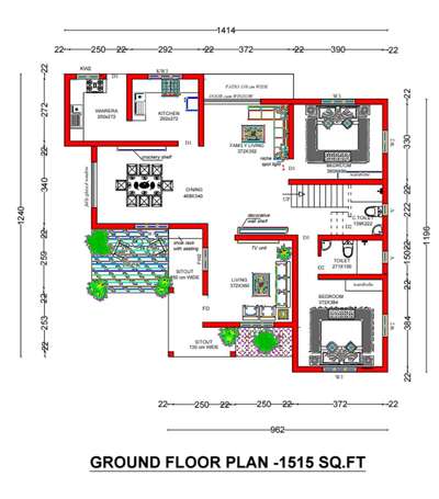 2485 sq ft ൽ Design ചെയ്തിരിക്കുന്ന വീടിൻ്റെ ഗ്രൗണ്ട് floor പ്ലാൻ ആണിത്.

താഴെത്തെ നിലയിൽ രണ്ടും മുകളിലത്തെ നിലയിൽ രണ്ട് Bed room എന്നിങ്ങനെ 4 Bed Room കളോട് കൂടി ചെയ്ത Design.  #HomeAutomation #ContemporaryHouse #50LakhHouse #HouseRenovation #InteriorDesigner  #KeralaStyleHouse #keralaconstructions 

contact-7012283835