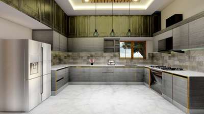 Kitchen Interior Designs 
#ClosedKitchen #KitchenIdeas #LargeKitchen #KeralaStyleHouse #KitchenCabinet #KitchenCabinet