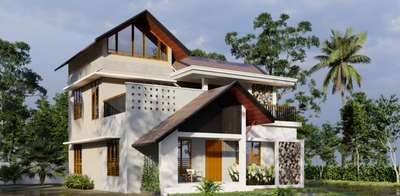 #semi_contemporary_home_design  #Kottayam  #Thrissur  #Kannur  #Palakkad  #aspirearchitect  #aspirearct@gmail  #9082357706