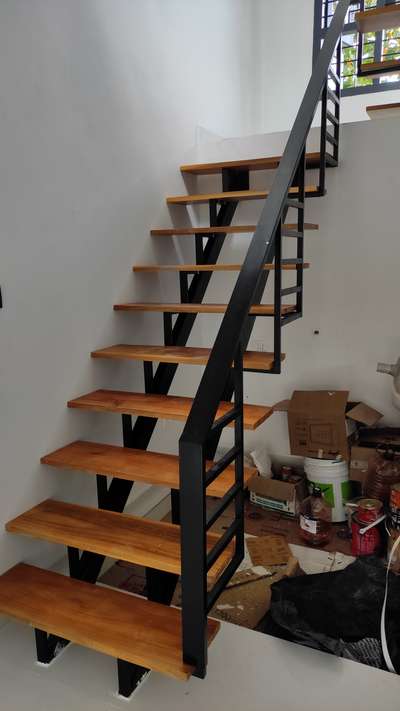 wooden stair case