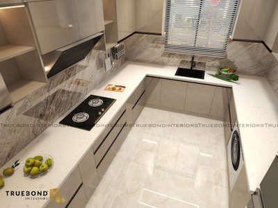 Elegant and functional kitchen space🤍✨ #KitchenCabinet #InteriorDesigner