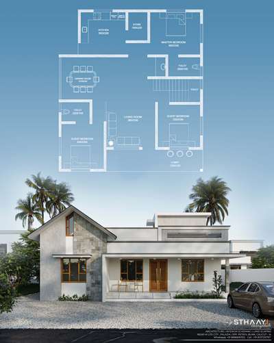 Beautiful Budget Home Exterior with plan 🏠🏡3BHK 🏕🏠
.
.
Design: @sthaayi_design_lab
.
.
.
.
.
.

#khd #keralahomedesigns
#keralahomedesign #architecturekerala #keralaarchitecture #renovation #keralahomes #interior #interiorkerala #homedecor #landscapekerala #archdaily #homedesigns #elevation #homedesign #kerala #keralahome #thiruvanathpuram #kochi #interior #homedesign #arch #designkerala #archlife #godsowncountry #interiordesign #architect #builder #budgethome #homedecor #elevation #plan