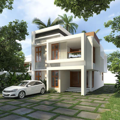 #trivandram  #KeralaStyleHouse  #ContemporaryHouse  #architecturedesigns  #ModularKitchen