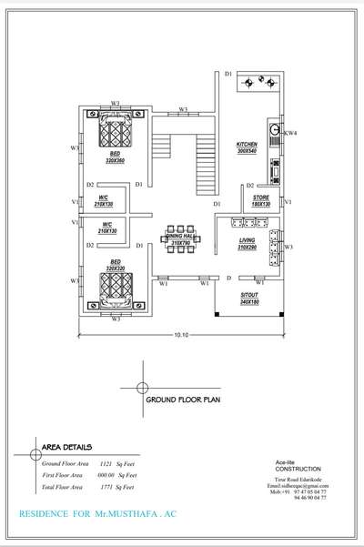 #Ground floor # plan