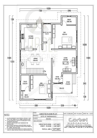 Built-in Area: 2677 Sq Ft
4 BHK
2 Storey House

Client Name: Nivas
Location: Nadakkavu, Calicut

Ground Floor: 1437 Sq Ft
First Floor: 1240 Sq Ft 

Design and Execution: Corbel Architecture

Branding partner: Kolo App
 #FloorPlans  #4BHKHouse  #2dDesign #2floors