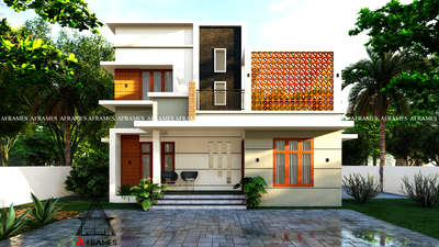 #terracotta #jaali #3dexterior #ContemporaryHouse #ContemporaryDesigns #HouseDesigns #KeralaStyleHouse