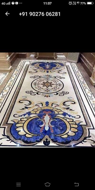 marble design inlay work flooring 500 sqft