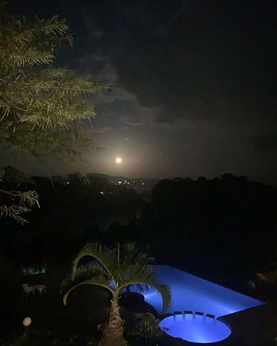 Night vision of renovated infinity pool,Wayanad resort