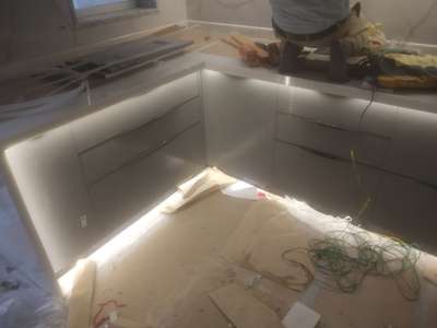 Modular kitchen work in progress at Mansarovar site Jaipur