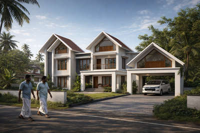 #KeralaStyleHouse #ai #modernhome #keralastyle #exterior_Work #ContemporaryHouse #modernminimalism #FlatRoofHous #TraditionalHouse #reelsinstagram #instagramtrendingreels