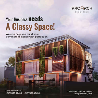 Your business need a classy space .
ProArch Commercial Projects 
 #commercial_building #residentialbuilding 
#FloorPlans #SouthFacingPlan #ContemporaryDesigns #business #highrise  #building #kolopost #koloapp #koloeducation_ #kolohouse