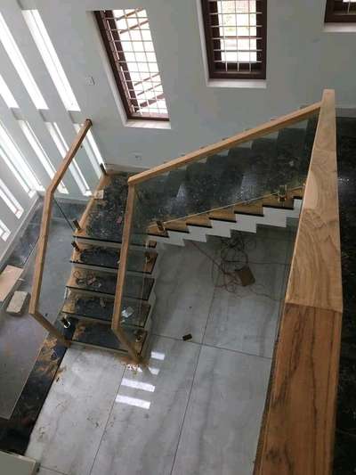 wood &glass Handrail work