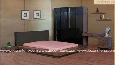 MEJESTIC HUE BEDROOM SET (GLASS DOOR WARDROBE WITH MOTION CENSER LIGHTING )