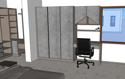 modular wardrobe with table and storage