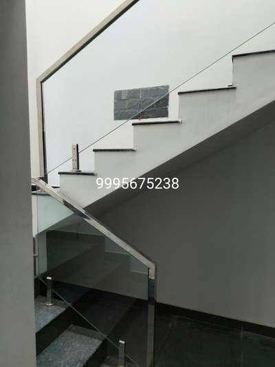 #staire design #ss handrail  #toughenedglass  handrail  #glass rail  #stainless steel work