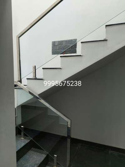 #staire design #ss handrail  #toughenedglass  handrail  #glass rail  #stainless steel work