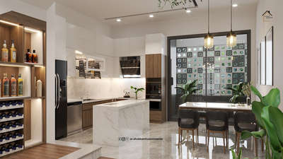 My New Upcoming Project in Gurgaon.

"Kitchen + Dining Area Design"
.
Tools :  SketchUp and V-Ray
.
.
This image showcases a modern modular kitchen with a combination of white high-gloss and wooden matte finish cabinets, creating a sleek and elegant look. The platform is made of Corian marble, adding a luxurious touch.

.
.
Explore our work:
Website: architectureingurgaon.com
Instagram: @ar.shubhamfusioninterior
#interior #interiordesign 
  #design #residentialdesign #homedesign #housedesign #residentialproject  #Delhi #gurgaon