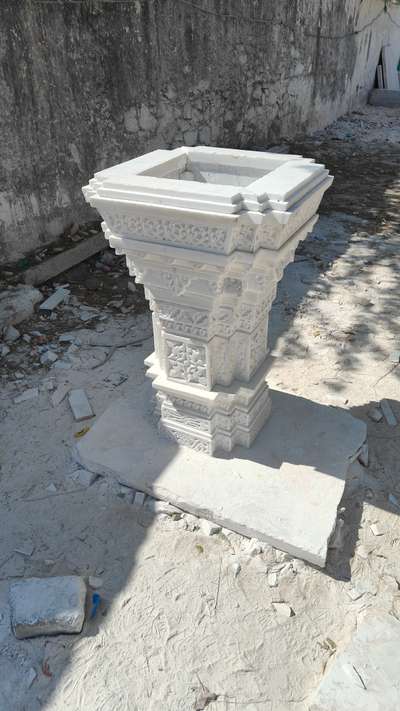 white marble Tulsi stand  #marble  #marbletulsipot