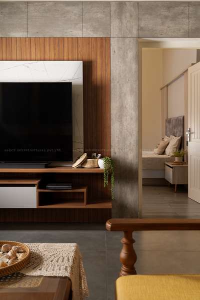 Modern TV unit space 🤎
#Tvunit #LivingRoomTV #KeralaStyleHouse
