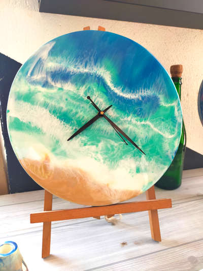 resin wall clock
12" round
ready for sale  #resin  #Architect #InteriorDesigner #HomeDecor #WallDecors #wallart