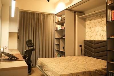 Hidden bed with sliding library.
#StudyRoom #library #inyourbudget #custamizedwork #InteriorDesigner