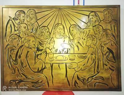 #InteriorDesigner #embossed #canvaspainting 
#lastsupper #diningroomdecor  #artwork