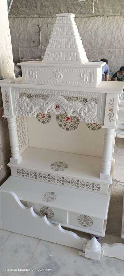 DESIGNER WHITE MARBLE TEMPLE  #HomeDecor  #Poojaroom #hometemple