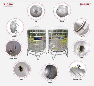 Tiara 2000L Stainless Steel Water Tank