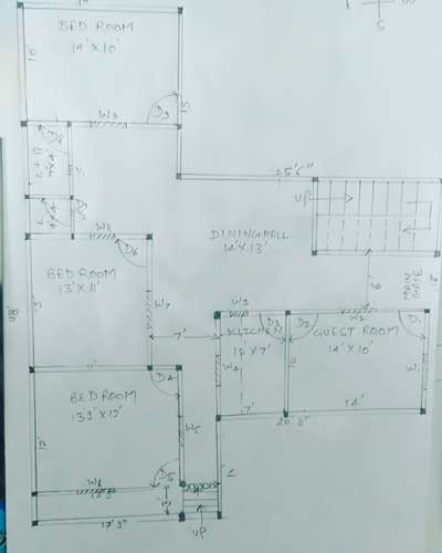 3 BHK House map