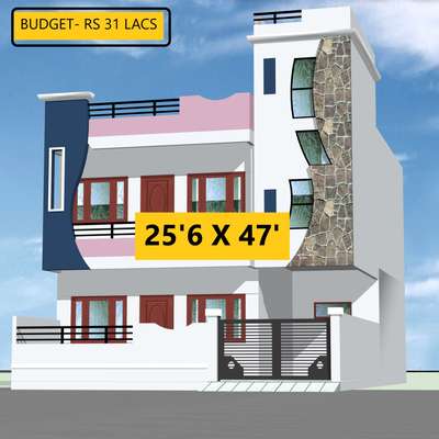 Rs-499 only 
25'6"x50'6" 
Floor plan + 3D elevation 
visit -www.houseplanfiles.com
to get Your Home design Comment your plot size in the comment box 
 #ElevationHome #40LakhHouse #ContemporaryHouse #LargeKitchen #OpenKitchnen