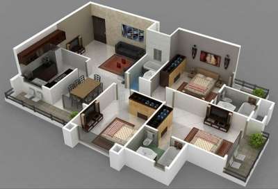 3bhk floor design. 
City-pune